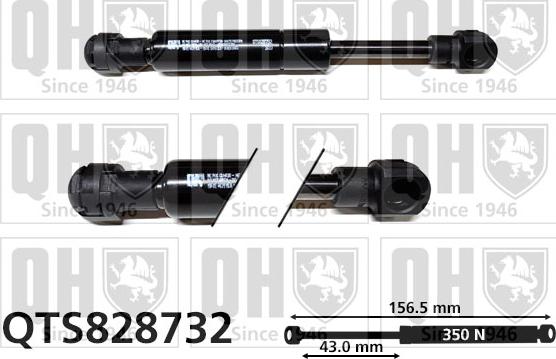 Quinton Hazell QTS828732 - Газова пружина, кришка багажник autocars.com.ua