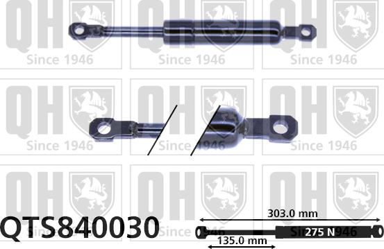 Quinton Hazell QTS840030 - Газова пружина, кришка багажник autocars.com.ua