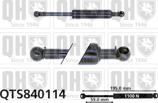 Quinton Hazell QTS840114 - Газовая пружина, капот avtokuzovplus.com.ua