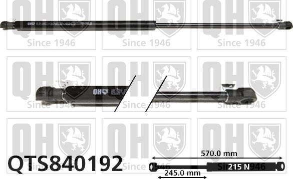 Quinton Hazell QTS840192 - Газова пружина, кришка багажник autocars.com.ua