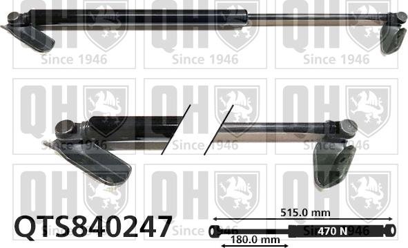 Quinton Hazell QTS840247 - Газова пружина, кришка багажник autocars.com.ua
