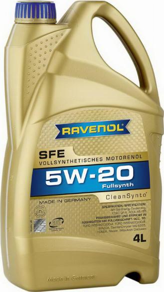 Ravenol 4014835722590 - Масло моторное Super Fuel Economy SFE SAE 5W-20 4л autodnr.net