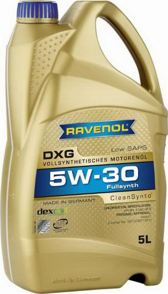 Ravenol 4014835732353 - Масло моторное DXG SAE 5W-30 5л autodnr.net