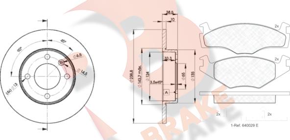 R Brake 3R10483325 - Дисковый тормозной механизм, комплект autodnr.net