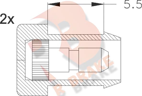 R Brake 610055RB - Сигналізатор, знос гальмівних колодок autocars.com.ua