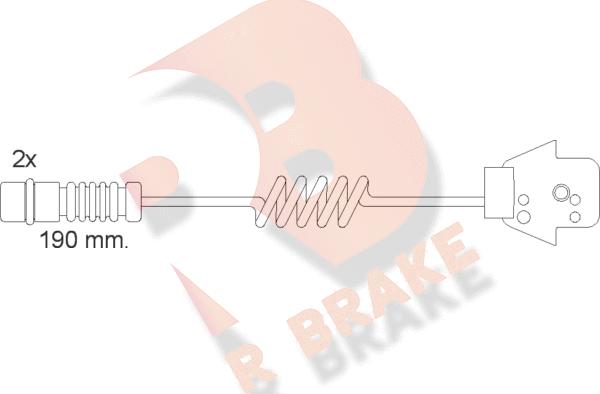 R Brake 610057RB - Сигналізатор, знос гальмівних колодок autocars.com.ua