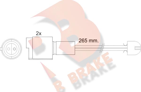 R Brake 610089RB - Сигналізатор, знос гальмівних колодок autocars.com.ua