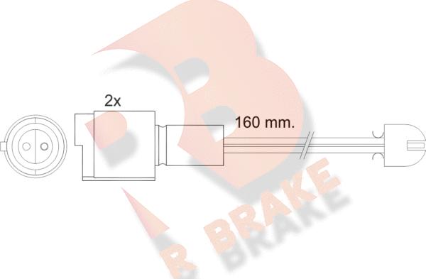 R Brake 610090RB - Сигналізатор, знос гальмівних колодок autocars.com.ua