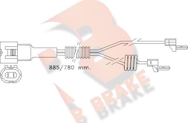 R Brake 610098RB - Сигналізатор, знос гальмівних колодок autocars.com.ua