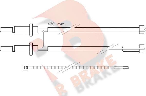 R Brake 610114RB - Сигналізатор, знос гальмівних колодок autocars.com.ua