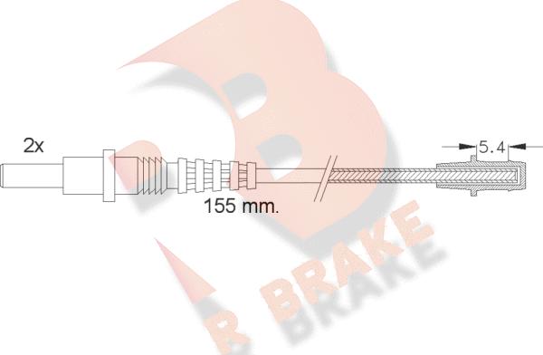 R Brake 610157RB - Сигнализатор, износ тормозных колодок autodnr.net