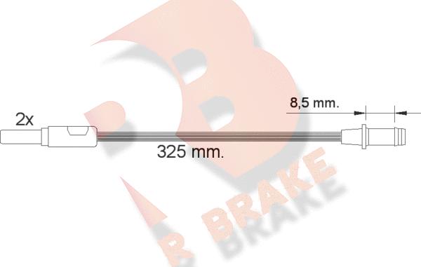 R Brake 610184RB - Сигналізатор, знос гальмівних колодок autocars.com.ua