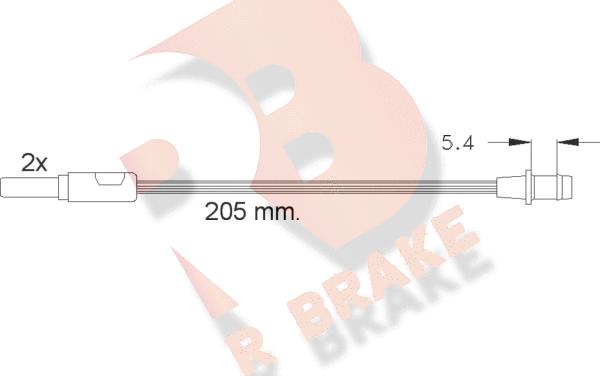 R Brake 610185RB - Сигналізатор, знос гальмівних колодок autocars.com.ua