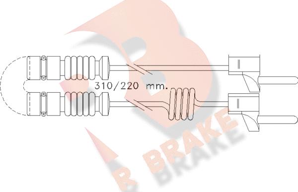 R Brake 610221RB - Сигналізатор, знос гальмівних колодок autocars.com.ua