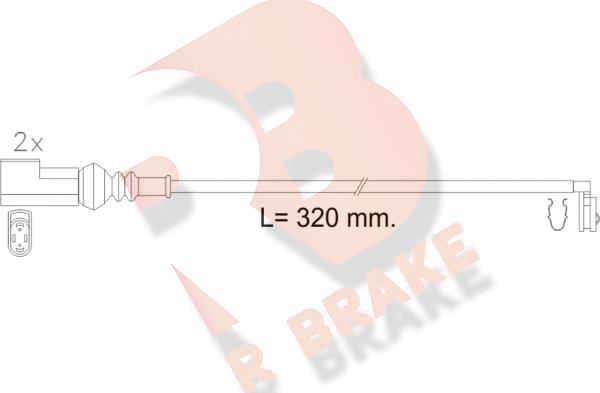 R Brake 610223RB - Сигнализатор, износ тормозных колодок autodnr.net