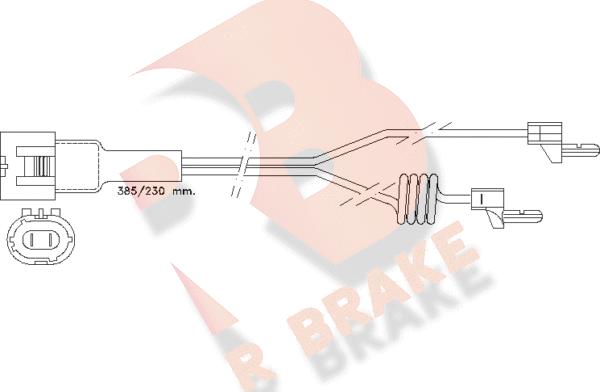 R Brake 610233RB - Сигнализатор, износ тормозных колодок autodnr.net