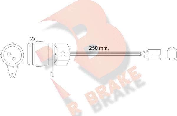 R Brake 610237RB - Сигналізатор, знос гальмівних колодок autocars.com.ua