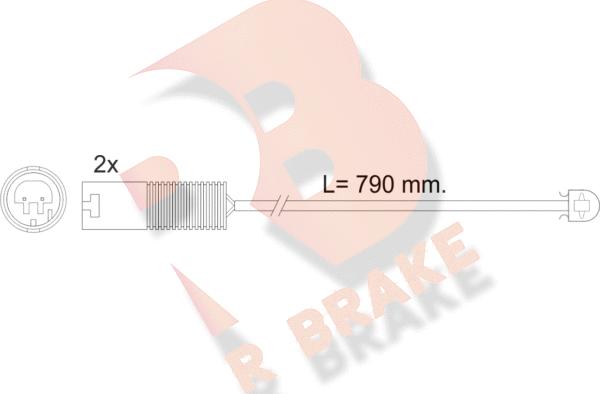 R Brake 610240RB - Сигналізатор, знос гальмівних колодок autocars.com.ua