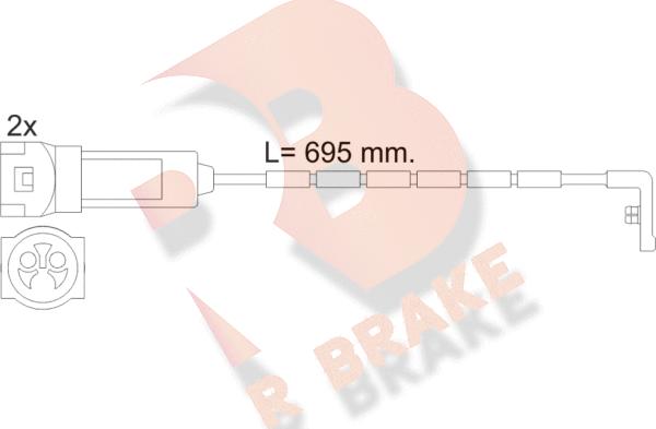 R Brake 610241RB - Сигналізатор, знос гальмівних колодок autocars.com.ua