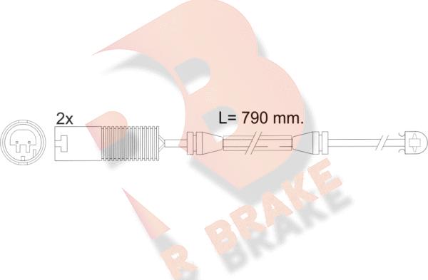 R Brake 610242RB - Сигналізатор, знос гальмівних колодок autocars.com.ua