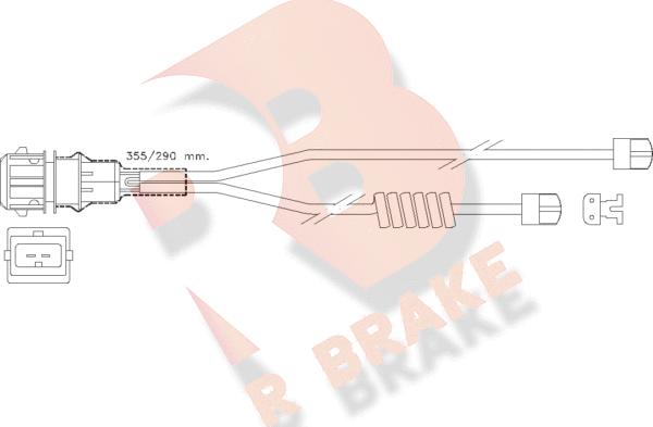 R Brake 610254RB - Сигналізатор, знос гальмівних колодок autocars.com.ua