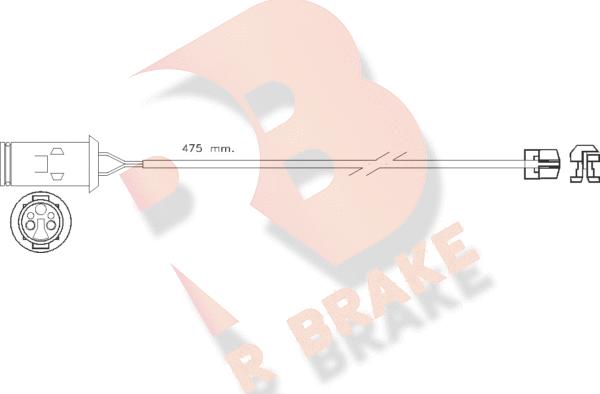 R Brake 610255RB - Сигналізатор, знос гальмівних колодок autocars.com.ua