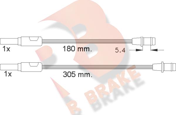 R Brake 610262RB - Сигнализатор, износ тормозных колодок autodnr.net