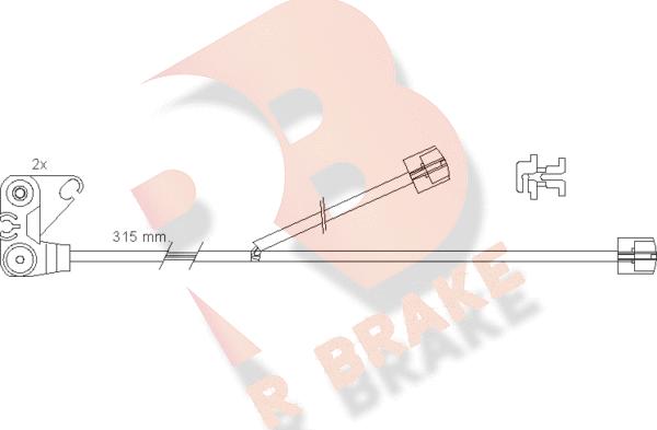 R Brake 610300RB - Сигнализатор, износ тормозных колодок autodnr.net