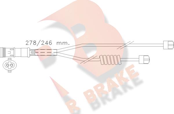 R Brake 610302RB - Сигналізатор, знос гальмівних колодок autocars.com.ua