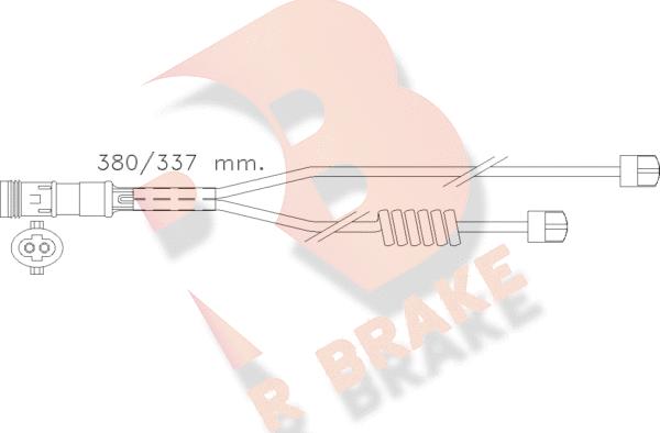 R Brake 610303RB - Сигналізатор, знос гальмівних колодок autocars.com.ua