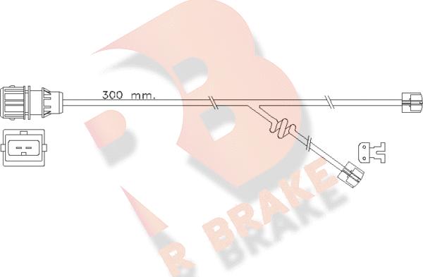 R Brake 610304RB - Сигналізатор, знос гальмівних колодок autocars.com.ua