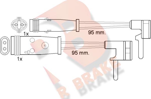 R Brake 610333RB - Сигнализатор, износ тормозных колодок autodnr.net