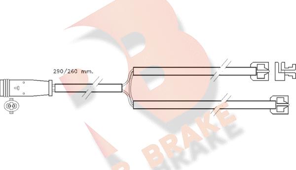 R Brake 610335RB - Сигнализатор, износ тормозных колодок autodnr.net
