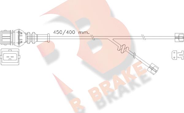 R Brake 610355RB - Сигналізатор, знос гальмівних колодок autocars.com.ua