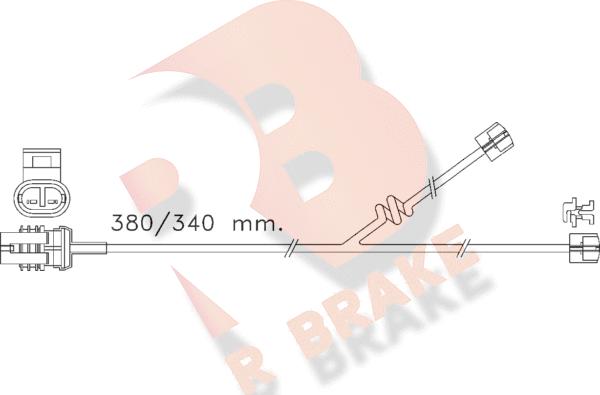 R Brake 610356RB - Сигналізатор, знос гальмівних колодок autocars.com.ua