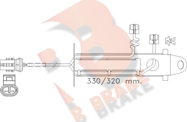 R Brake 610361RB - Сигналізатор, знос гальмівних колодок autocars.com.ua