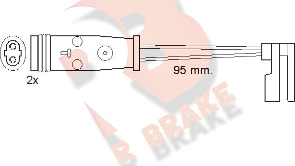 R Brake 610370RB - Сигналізатор, знос гальмівних колодок autocars.com.ua