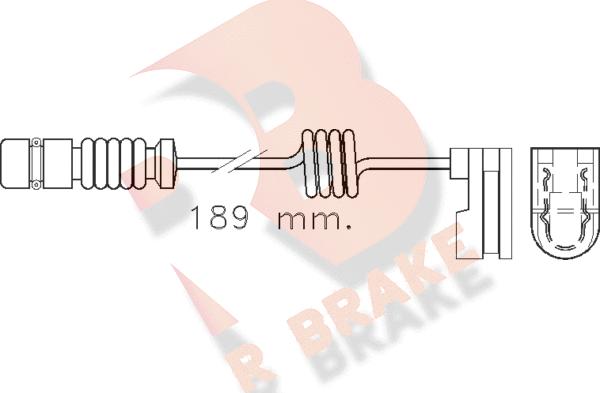 R Brake 610377RB - Сигналізатор, знос гальмівних колодок autocars.com.ua