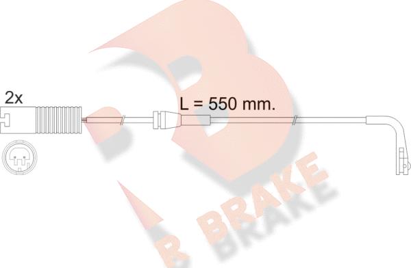 R Brake 610388RB - Сигналізатор, знос гальмівних колодок autocars.com.ua