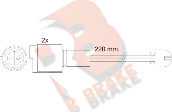 R Brake 610394RB - Сигналізатор, знос гальмівних колодок autocars.com.ua