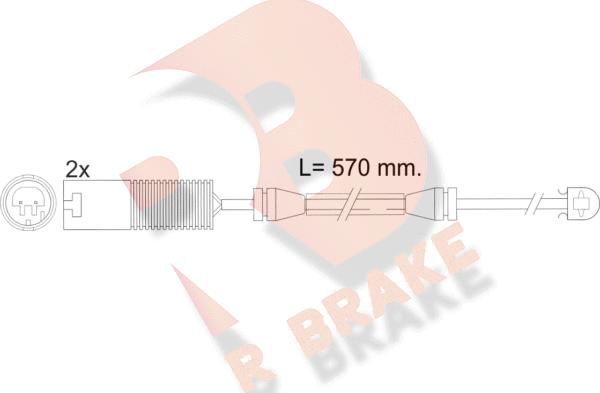 R Brake 610395RB - Сигналізатор, знос гальмівних колодок autocars.com.ua
