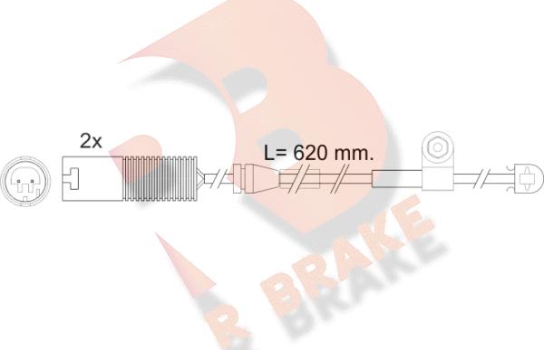 R Brake 610396RB - Сигналізатор, знос гальмівних колодок autocars.com.ua