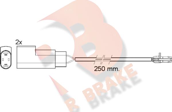 R Brake 610412RB - Сигналізатор, знос гальмівних колодок autocars.com.ua