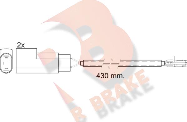 R Brake 610413RB - Сигналізатор, знос гальмівних колодок autocars.com.ua