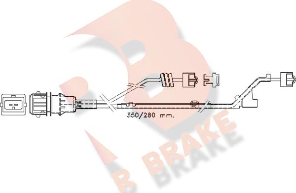 R Brake 610423RB - Сигналізатор, знос гальмівних колодок autocars.com.ua
