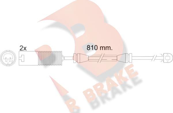 R Brake 610425RB - Сигнализатор, износ тормозных колодок autodnr.net