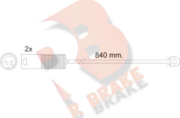 R Brake 610426RB - Сигналізатор, знос гальмівних колодок autocars.com.ua