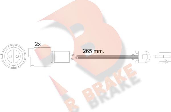R Brake 610427RB - Сигналізатор, знос гальмівних колодок autocars.com.ua