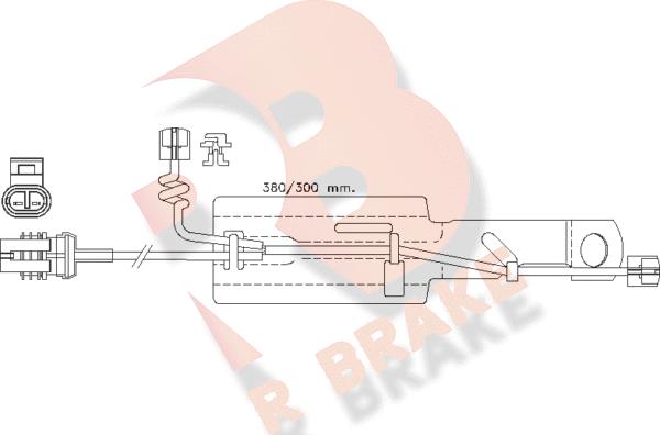 R Brake 610433RB - Сигнализатор, износ тормозных колодок autodnr.net