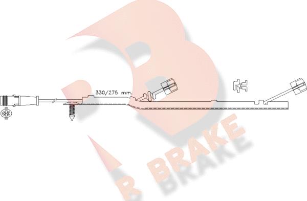 R Brake 610434RB - Сигналізатор, знос гальмівних колодок autocars.com.ua